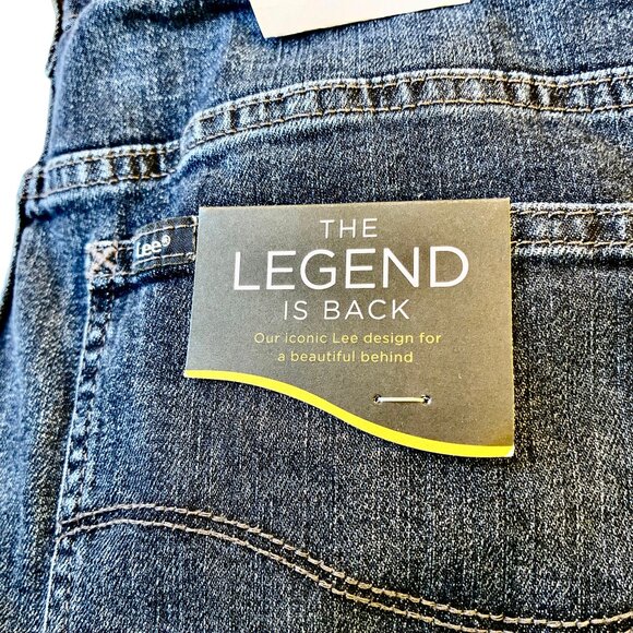 LEE Jeans Bermuda Shorts Blue Denim Mid-Rise Infnity Womens 14 New - Picture 8 of 12